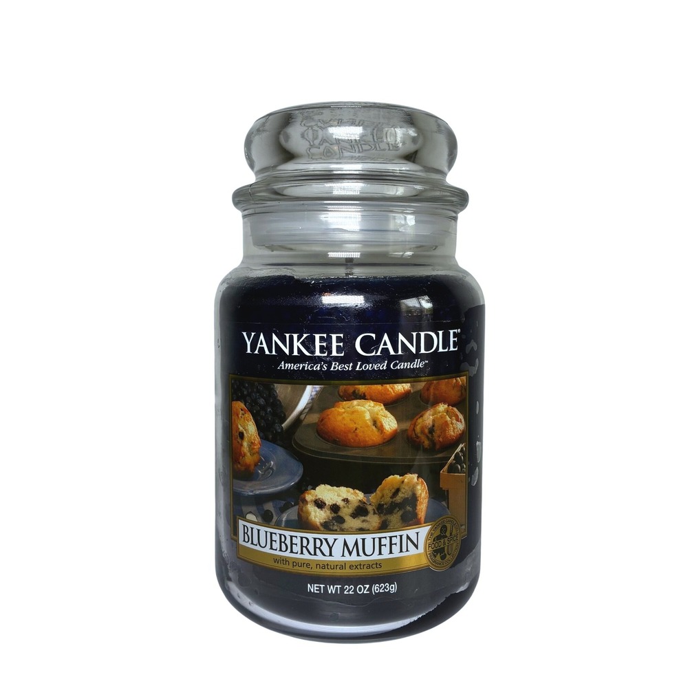 Rare Yankee Candle Blueberry Muffin Scented Large Jar 22 oz Housewarmer NEW